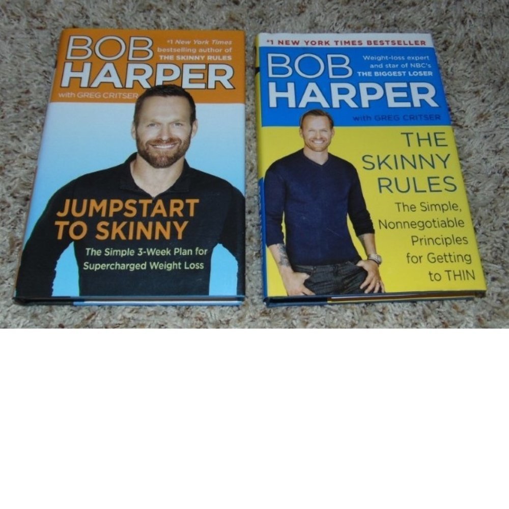 2 Diet Books Jumpstart to Skinny & The Skinny Rules Hardcover Weight Loss Harper